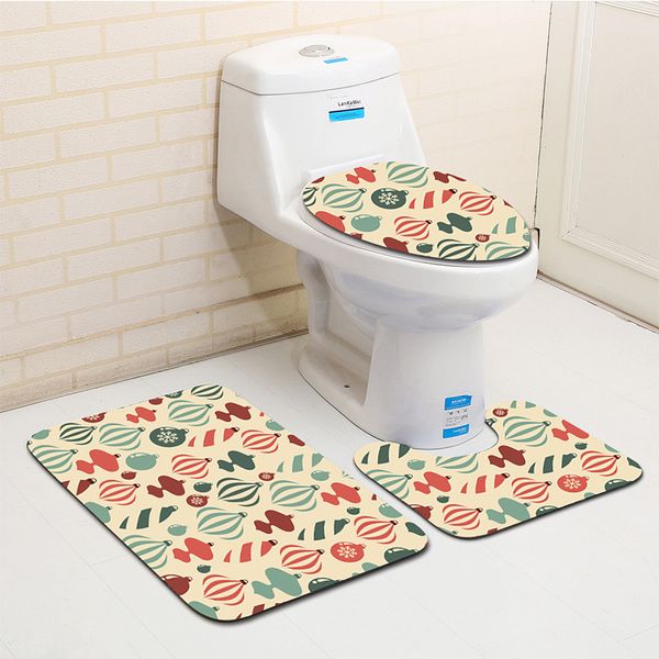 

новый дизайн рождество декор 3шт ванна коврики набор нескользящие коврики туалет коврики абсорбент туалет колпака туалет ванна коврики