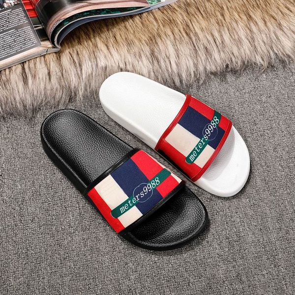 

mens and womens fashion black white leather-trimmed logo-print flat slide sandals slippers boys girls causal beach flip flops