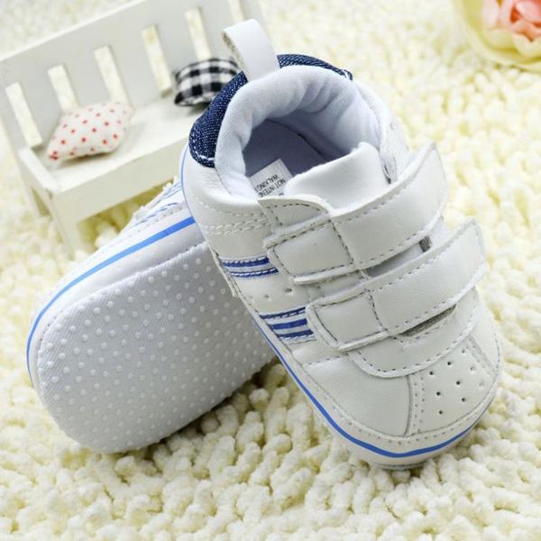 

toddler boy faux leather crib shoes soft sole sneakers size 0-18m