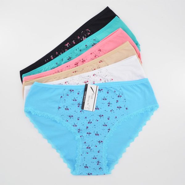 

cotton underwear women's panties breifs mid waist plus size lace underpants for girls 2xl 3xl 4xl, Black;pink