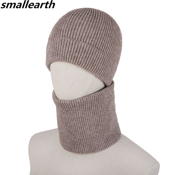 

new autumn winter hat knit hats scarf 2pcs set for men women knitted hat neck warmer sets female beanie ski skullies beanies
