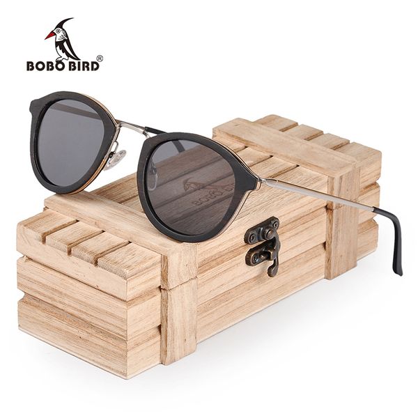 

bobo bird polarized sunglasses zebrawood frame metal leg fashion retro vintage design with uv400 protection ag028, White;black