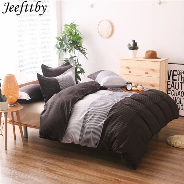 

japanese simple stripes style duvet cover set 3pcs bed set bed linen bedclothes bedding sets twin double  size no sheets