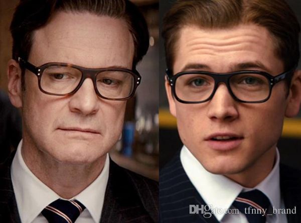 

wholesale kingsman glsseses golden circle eggsy harry hart cosplay optical eyeglasses frame wome men brand retro frames with original box, White;black