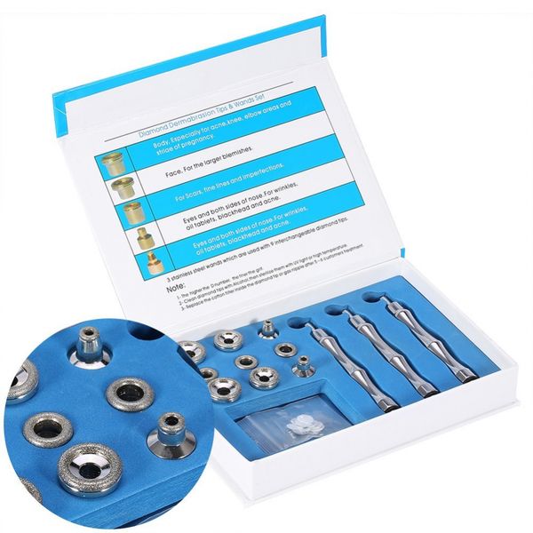 Ersatzspitzen, Diamant-Dermabrasion, Mikrodermabrasions-Set, Gesichtspeeling, Schönheitsgerät, 9 Spitzen, 3 Zauberstäbe, Baumwollfilter, Gesundheit