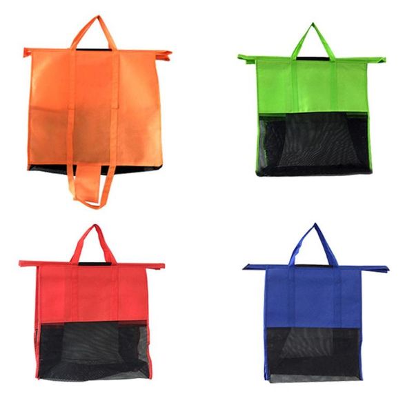 

cart trolley supermarket shopping bag grocery grab shopping bags foldable tote eco-friendly reusable supermarket bags 4pcs/set