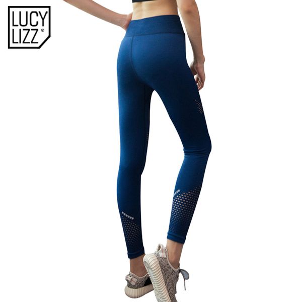 

lucylizz high elastic mesh sports leggings fitness women yoga pants push up running tights gym sportswear yoga trousers leggins, White;red