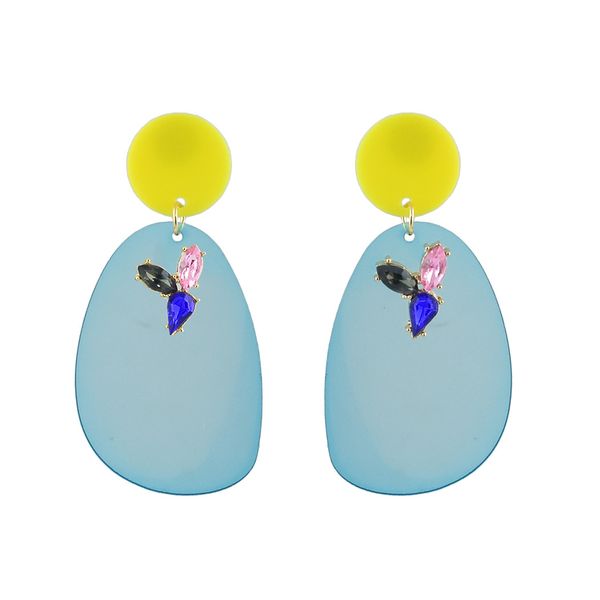 

idealway fashion-bright-shine-drop-earrings-acrylic-big-pendant-crystal-earrings-gift fashion-bright-shine-drop-earrings, Silver
