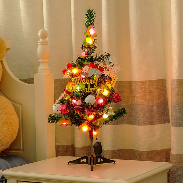 

60cm lighted deluxe christmas tree package mini small christmas tree decorations kids gifts