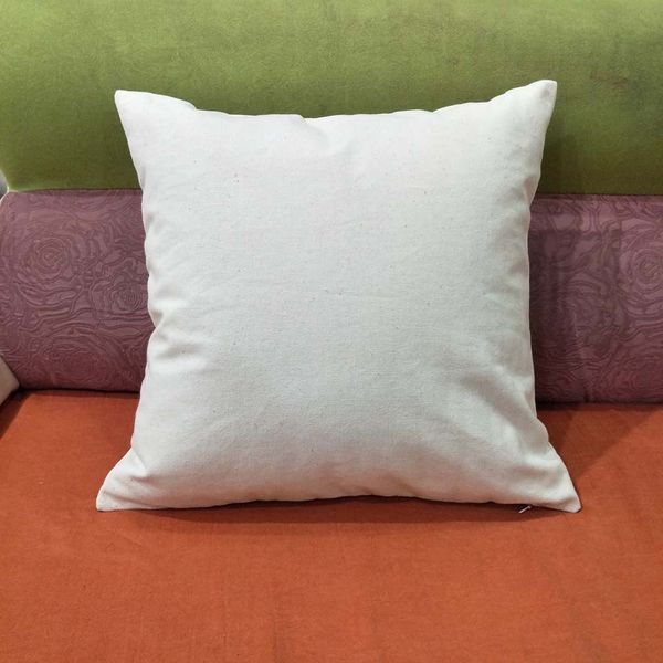 12oz Blank Thick Natural Cotton Canvas Pillow Case 18x18in Plain