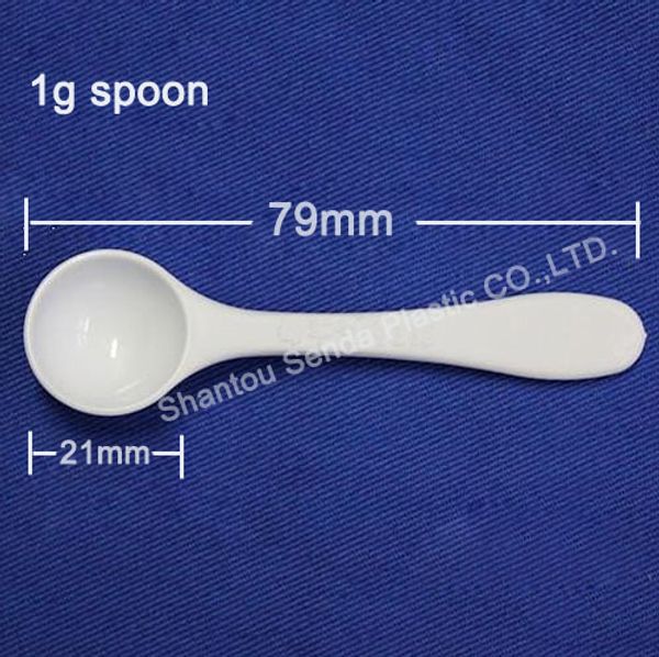 

100pcs/lot pp plastic recycling spoon,1g pp powder spoon,disposable 1g measuring spoon