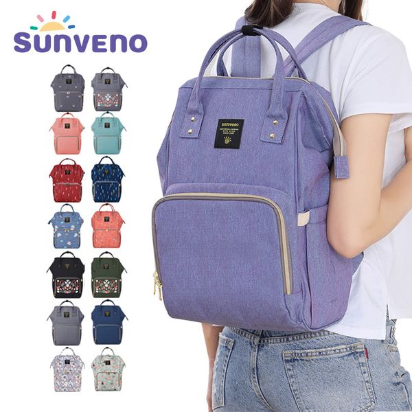 

sunveno mummy maternity diaper nappy bag organize large capacity baby bag backpack nursing for mother & kids baby care