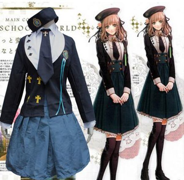 

amnesia heroine cosplay costume japanese school uniform women girls casual lolita costumes, Black;red