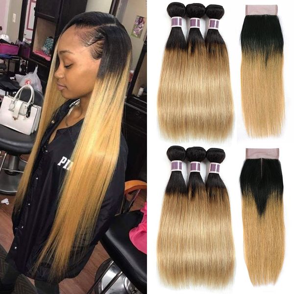 2019 High Quality Pre Colored Raw Virgin Hair 3 Bundles With Lace