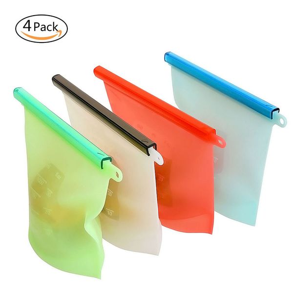 

reusable silicone vacuum food fresh bags wraps fridge food storage containers refrigerator bag kitchen colored ziplock bags kitchen organize