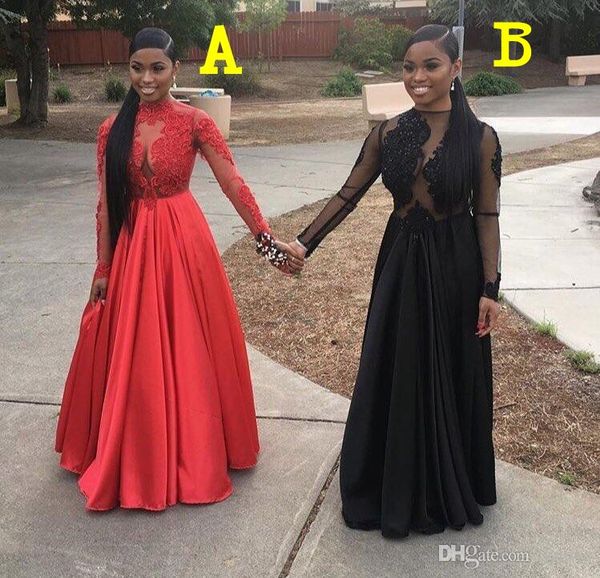 

2021 black prom dresses formal african dresses long sleeve prom dresses