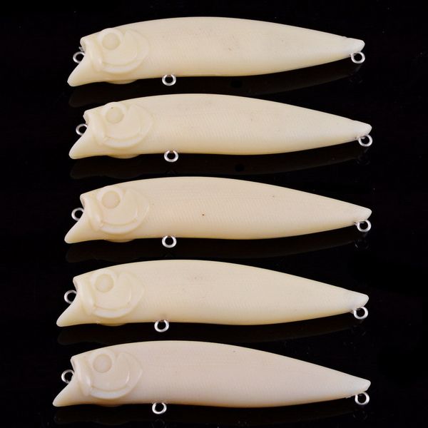

100pc blank hard unpainted fi hing bait crankbait popper wobbler lure 9 6g 9cm