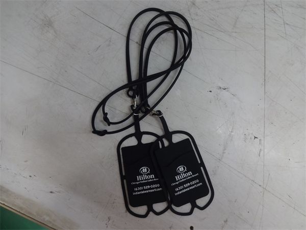 

wholesale custom logo printed silicone mobile phone lanyard silicone mobile phone card holder with strap neck string id card neck bags