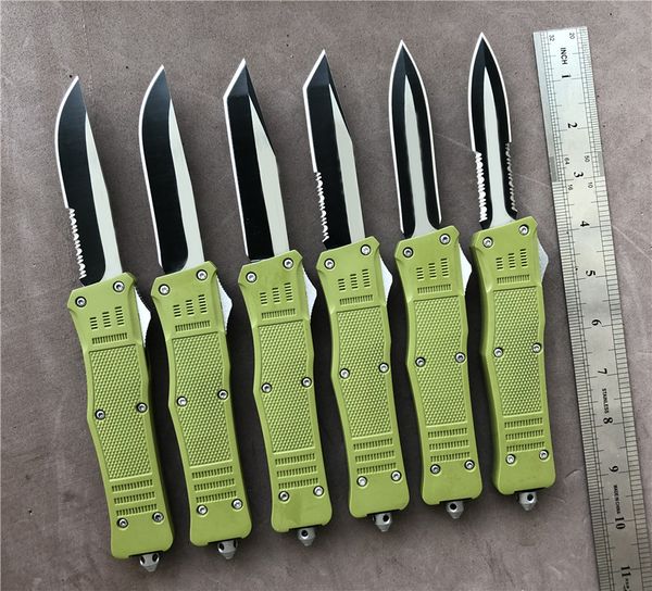 

Green D/A Auto knife 440C steel 7 Blade styles Large 616 Zinc aluminum handle survival knives with retail box A161