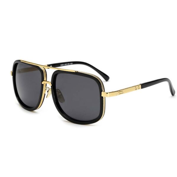 

2019 oversized metal frame sunglasses for men women square mirror brand designer goggles outdoor driving gafas de sol 1828 uv400, White;black