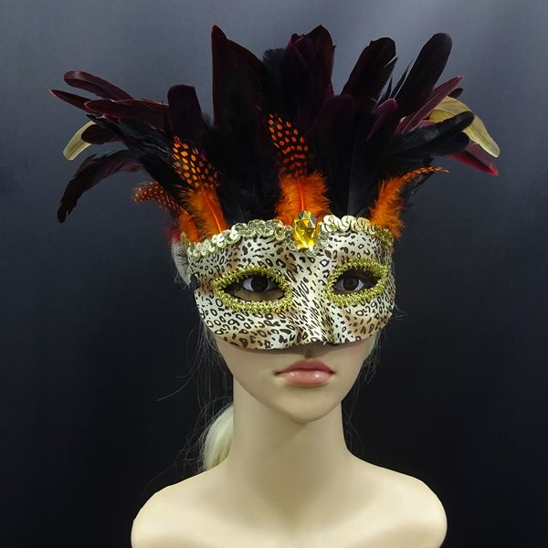

party feather mask slipknot elastic rope fashion anonymous pattern pack of mardi gras masquerade fantasy masks assorted colors