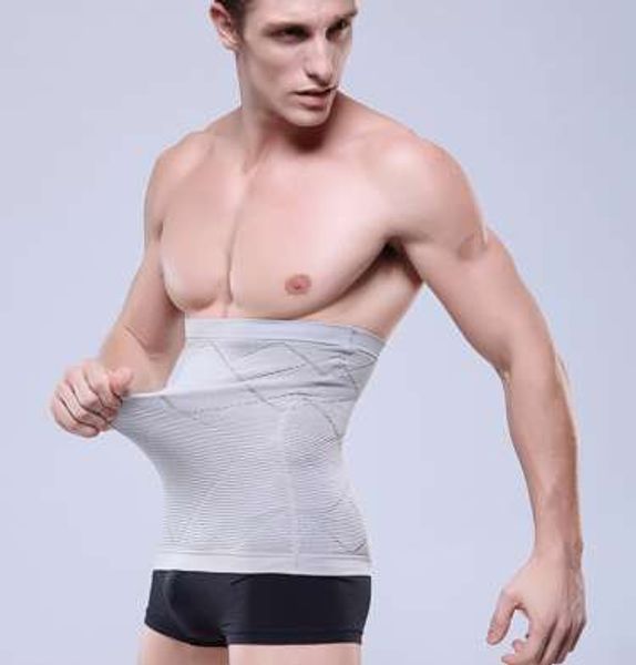 

slimming belt belly mens shapers sweat workout jacquard waist trainer super elastic male body fajas hombre corset cincher, Black;brown