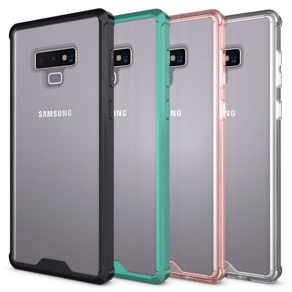 Transparente iPhone-Hülle für Samsung Galaxy Note 9 8 S9Plus S8Plus A8 Anti-Klopf-Hybrid-weiches TPU-Hart-PC-schützendes, stoßfestes, klares Cover