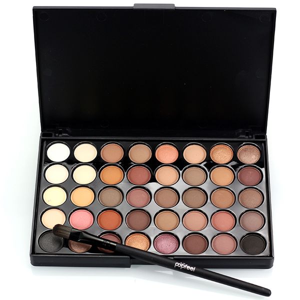 Professional 40 colors Warm Color Pigments Make Up Eye Shadow Glitter Matte Waterproof  Eyeshadow Nude Palette with Brush