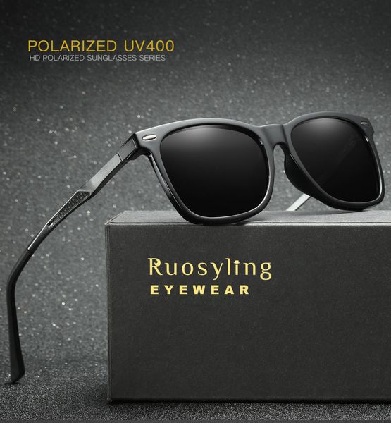 

ruosyling uv 400 vintage sunglasses polarized goggle men male classic design vintage polarized sun glasses lentes de sol mujer, White;black