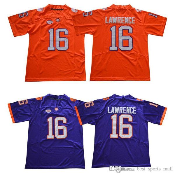 

clemson tigers 16 trevor lawrence 4 deshaun watson 7 2 kelly bryant 9 travis etienne jr. 13 hunter renfrow purple white orange jerseys, Black;gray