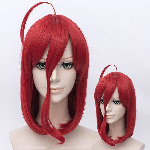 

14" red short hair for houseki no kuni cinnabar fashion anime cosplay wig + cap, Black;brown