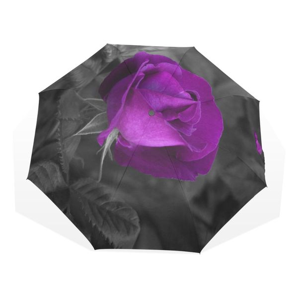 

valentine's day flower rose paern rain women umbrella compact windproof and portable durability travel foldable umbrella