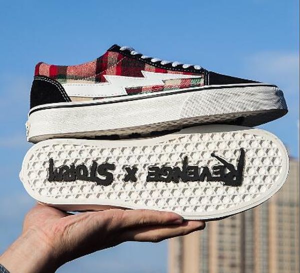 

Revenge x torm hoe revenge of the torm lightning kanye little brother men women zapato de gazelle ca ual canva neaker with box 36 44, Black