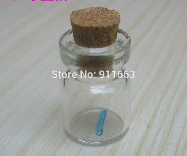 

100sets/lot) 1ml,13mm opening,clear glass vials with 13mm cork ser,glass bottles