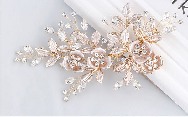 Crystal Wedding Bride Bridal Floral Hair Comb Head Pieces Hair