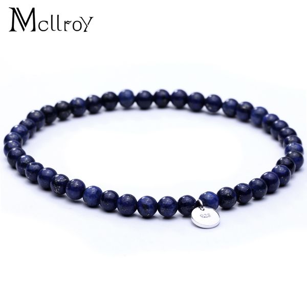 

mcllroy charm bangle & bracelet multistyle natural stone beads bracelet lapis lazuli woman man pulseras para hombre, Black