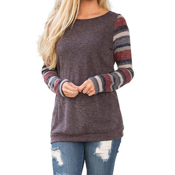 

basic women blouse shirt tee shirts blusa tunic autumn striped pocket full sleeve loose plus size 3xl ws3538z, White