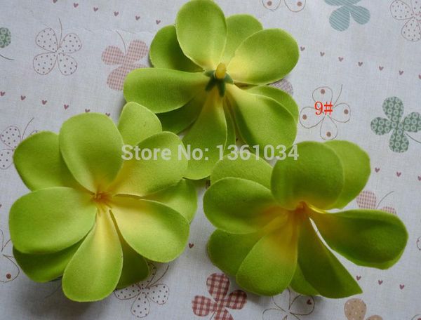 

wholesale 100 hawaiian plumeria frangipani artificial silk flower heads 3" 12color