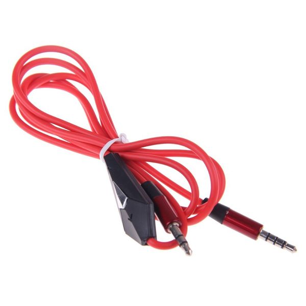 3,5 mm rotes Steuer-Talk-Kabel Aux-Kabel für Kopfhörer Mixr Ersatz-Mikrofon-Fernbedienungskabel