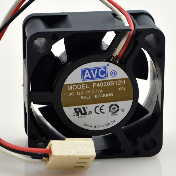 

avc 12v 0.17a 4020 4cm 2 wire dual ball cooling fan for
