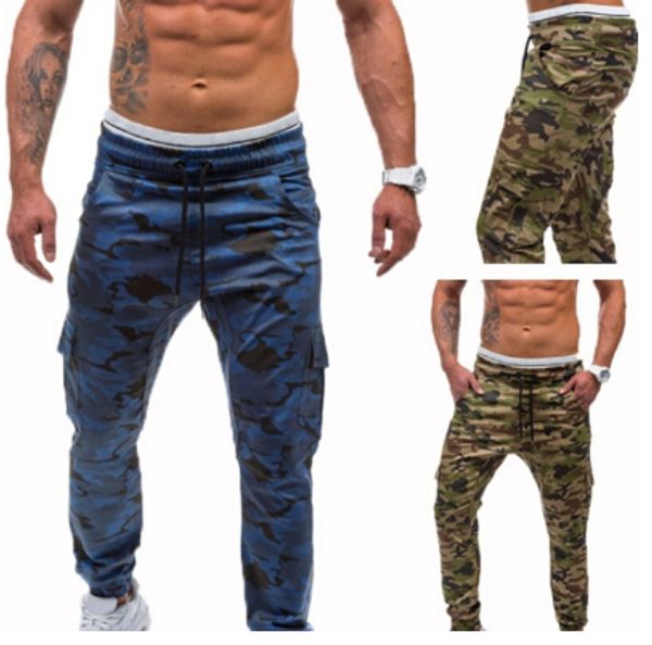 

new european american fashion mens casual pants camouflage pants hip hop style mens fitness pencil pants, Black