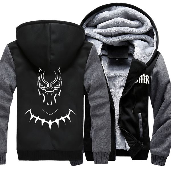 

Movie Black Panther Hooded Fleece Thicken Hoodie Unisex Hoodies & Sweatshirts Hoody Jacket Coat US Size