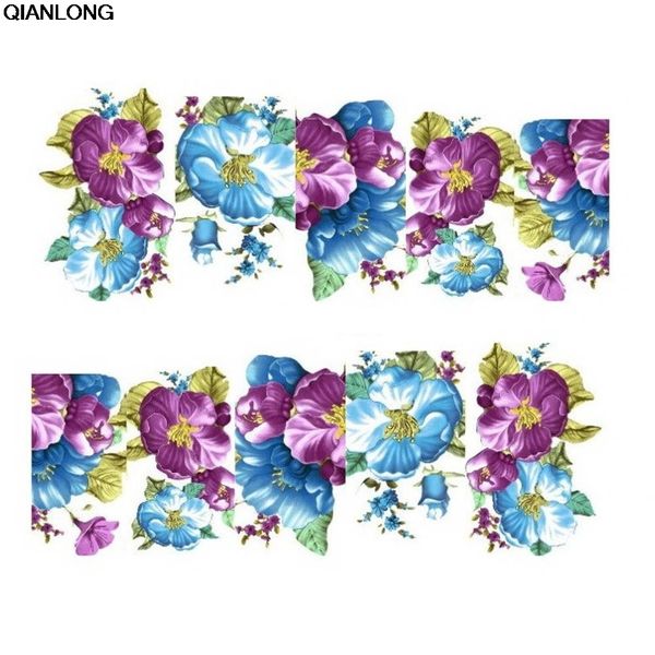 

1 sheetcasual flourishing blue purple diy designs water transfer decals wraps nail art stickers polish styling tools, Black