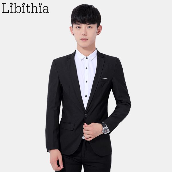 

men casual solid colors blazer jackets slim fit one button suit male business work black 2017 new m xl 2xl 3xl all-seasons k305, White;black