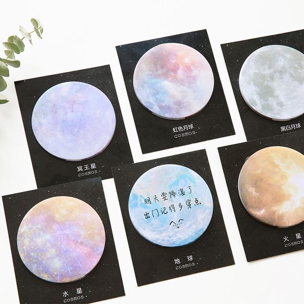 

1 set memo pads sticky notes kawaii cute planet paper notepad daliy scrapbooking stickers office school stationery bookmark