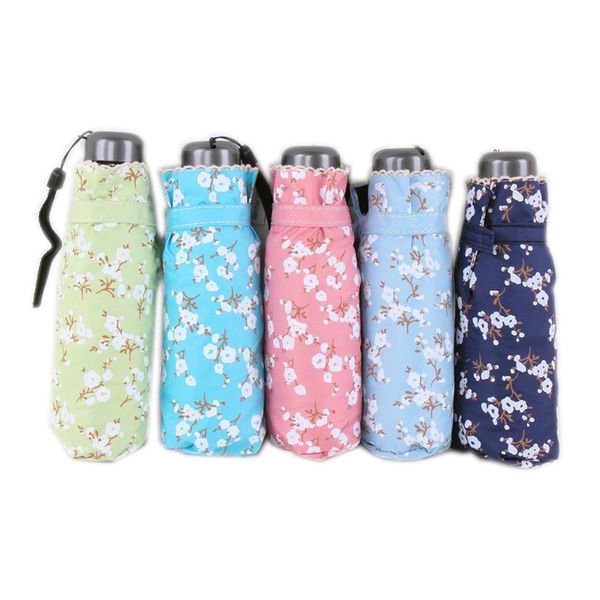 

pocket umbrella mini flower umbrella rain woman phone sunny and rainy female umbrellas anti-uv ultra-light folding umbrellas