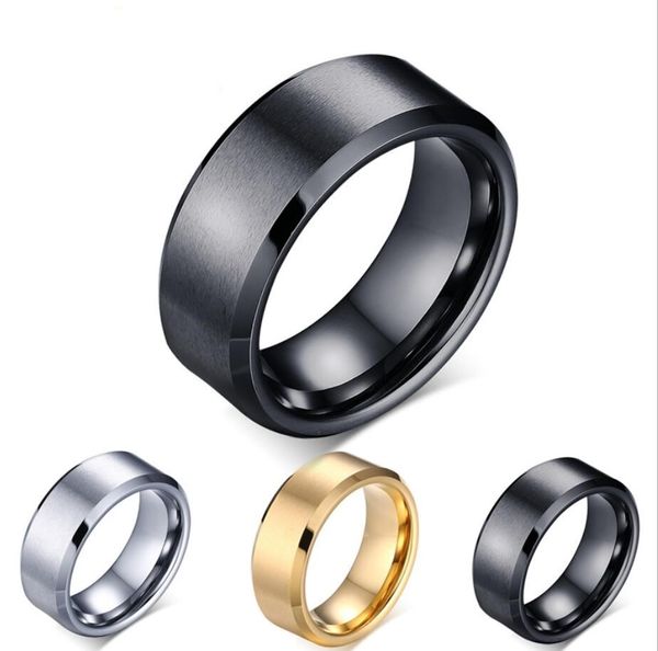 

zhf jewelry 8.0mm tungsten ring for men classic wedding jewelry hand polish us size, Silver