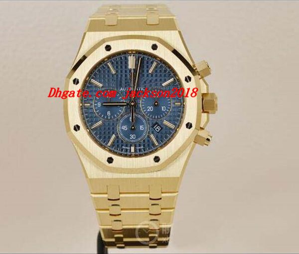 

luxury wristwatch 41mm yellow gold blue dial 26320ba.oo.1220ba.quartz movement men fashion watches, Slivery;brown