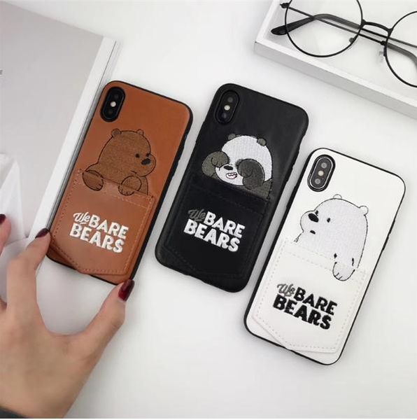 

Новый мультфильм симпатичная вышивка We Bare Bears Карманный телефон Чехол для iPhone X 6 6s