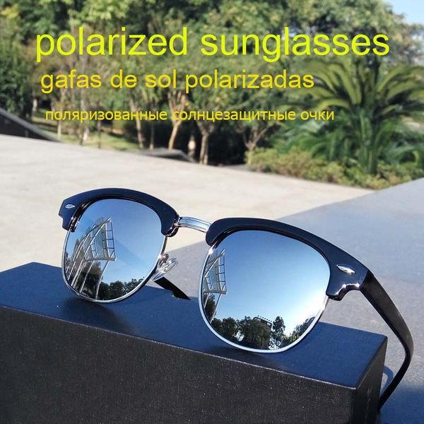 

fashion half frame sunglasses women polarized lady retro men sun glasses rayeds driving party c7 night vision mirror club, White;black